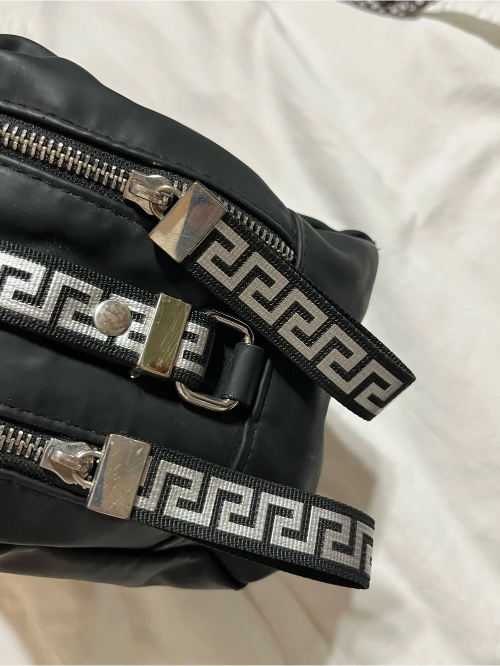 Versace Black Men’s Toiletry Bag with Medusa Logo Plaque